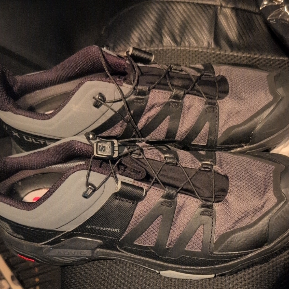 Salomon Black and Gray Ortholite Sneakers